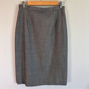 Vintage Women’s 8 Wool Rafaella Charcoal Pencil Skirt Academia Preppy Old Money